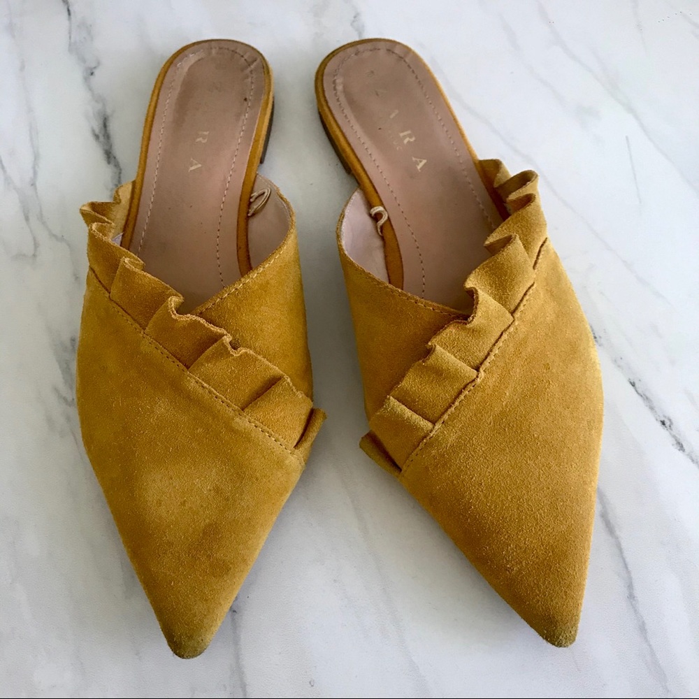 Zara Ruffle Pointed Flats - Picture 2 of 3